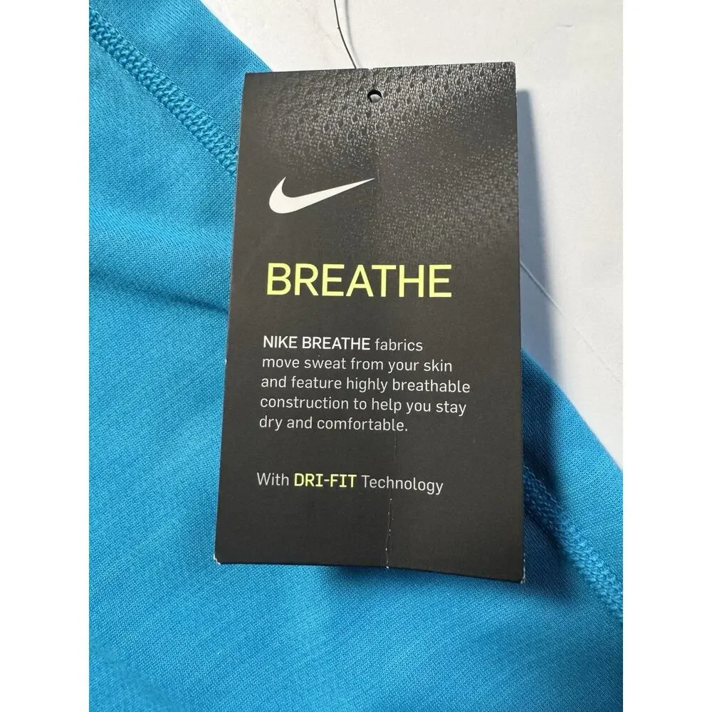 Nike Dri-FIT Breathe Boys XL Blue Training Shirt Short Sleeve NWT CJ7736-446